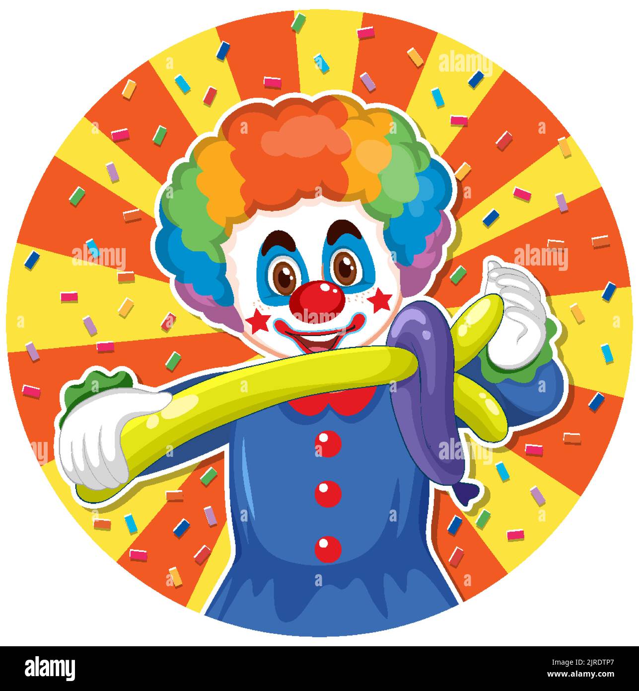 Circus clown icon on white background illustration Stock Vector Image ...