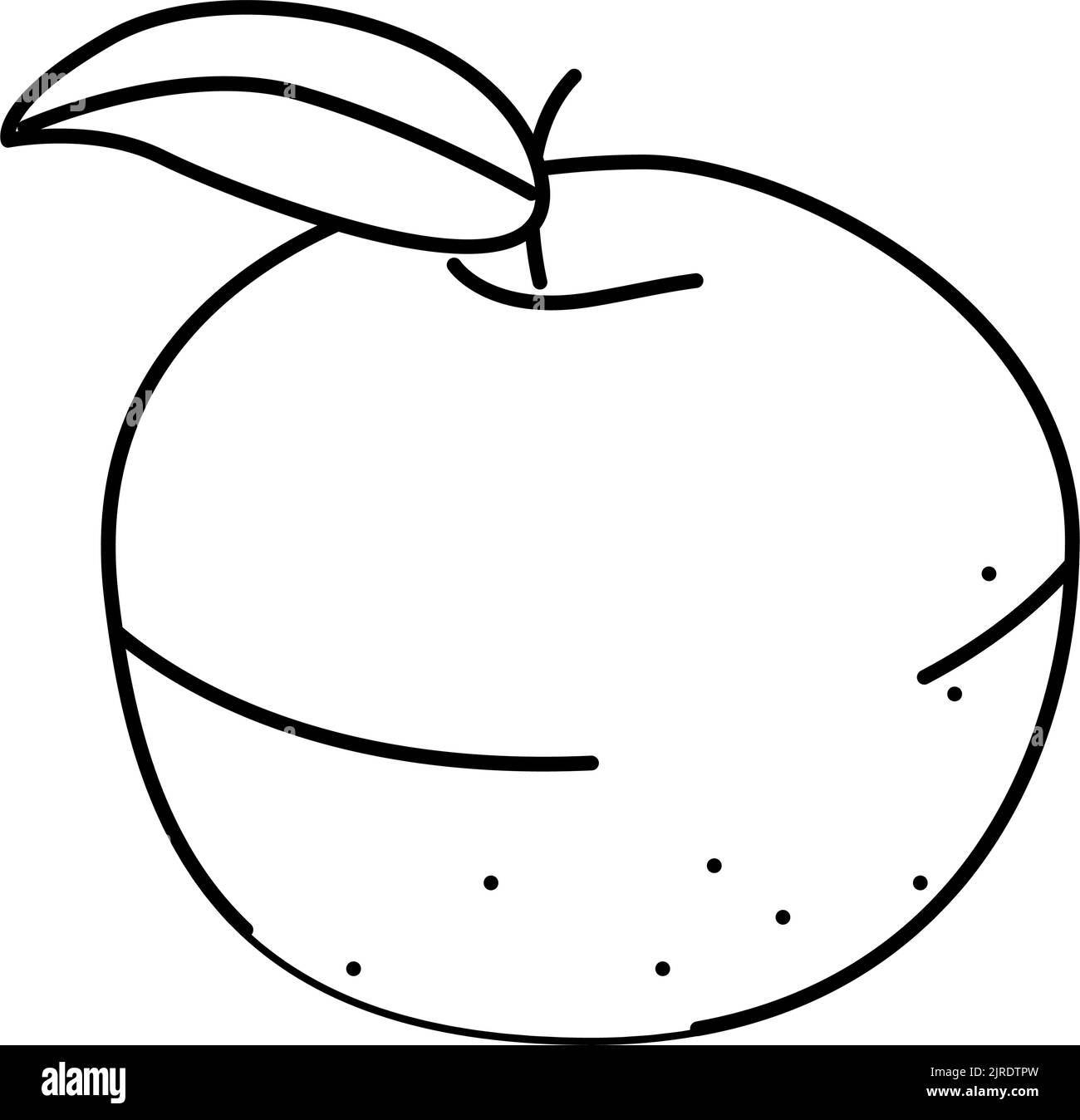 green apple fruit leaf line icon vector illustration Stock Vector Image ...