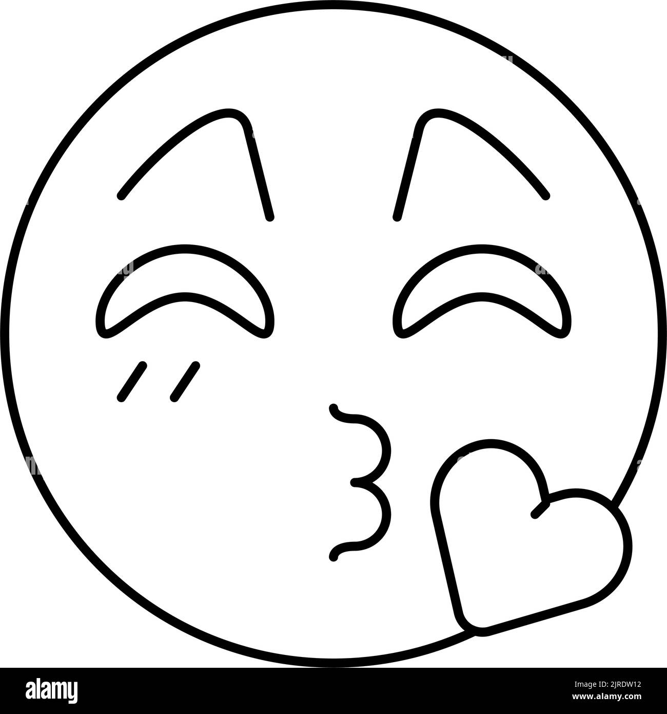 kiss emoji line icon vector illustration Stock Vector Image & Art Alamy