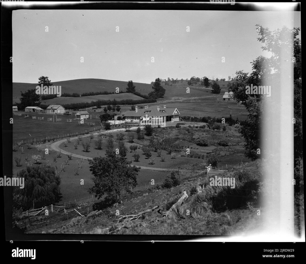 Farm view, 1922, Australia, maker unknown Stock Photo Alamy