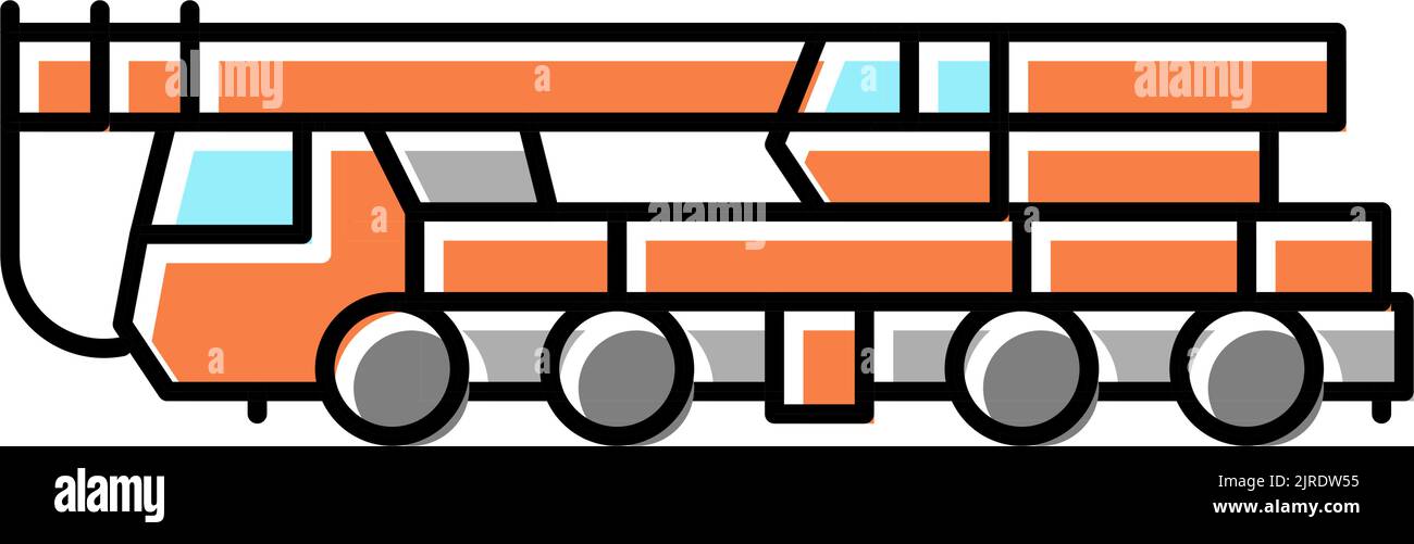 mobile crane construction car vehicle color icon vector illustration ...