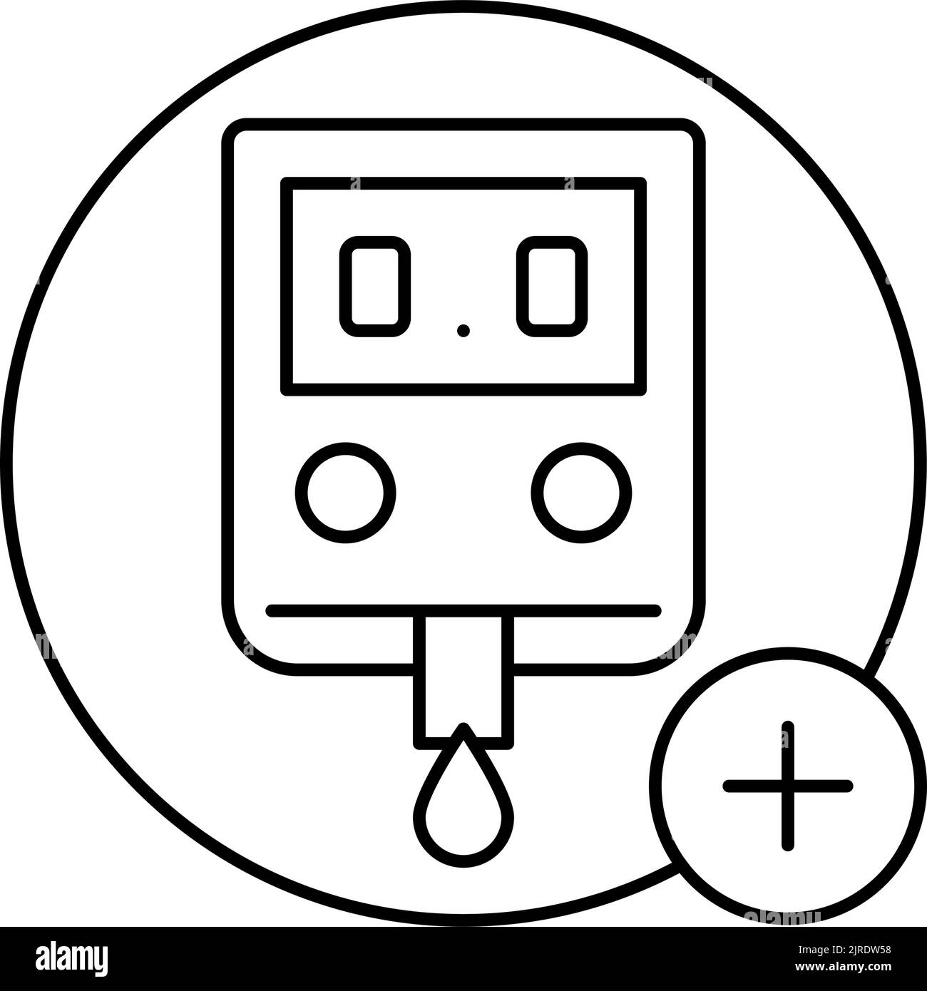 diabetes test health check line icon vector illustration Stock Vector ...