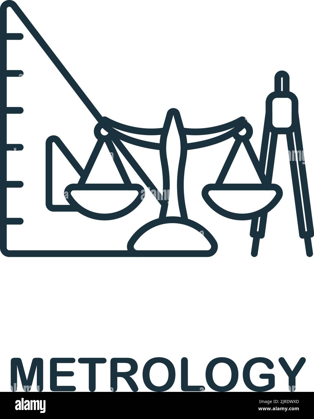 Metrology icon. Line simple Science icon for templates, web design and infographics Stock Vector