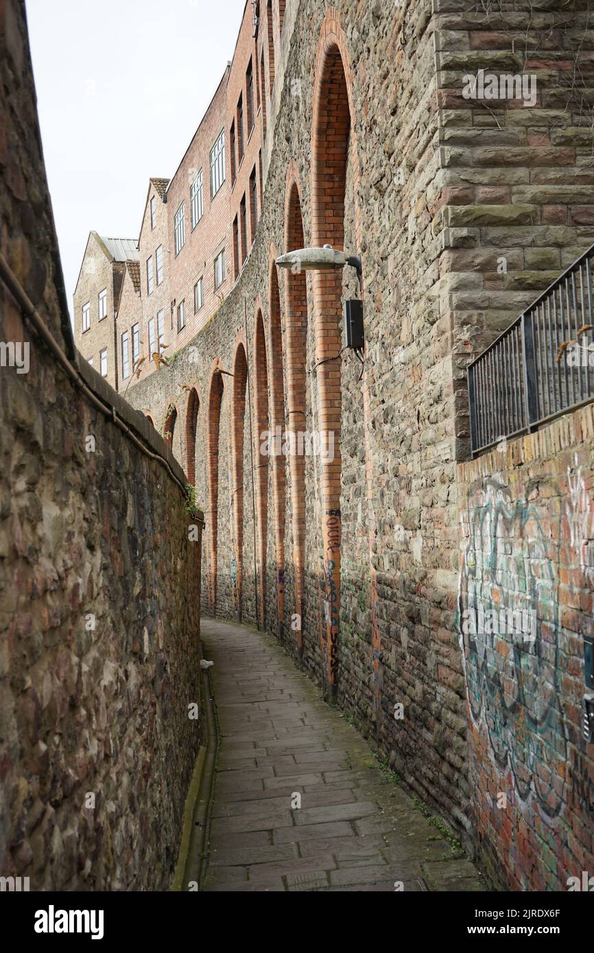 Old back street in Bristol Stock Photo Alamy