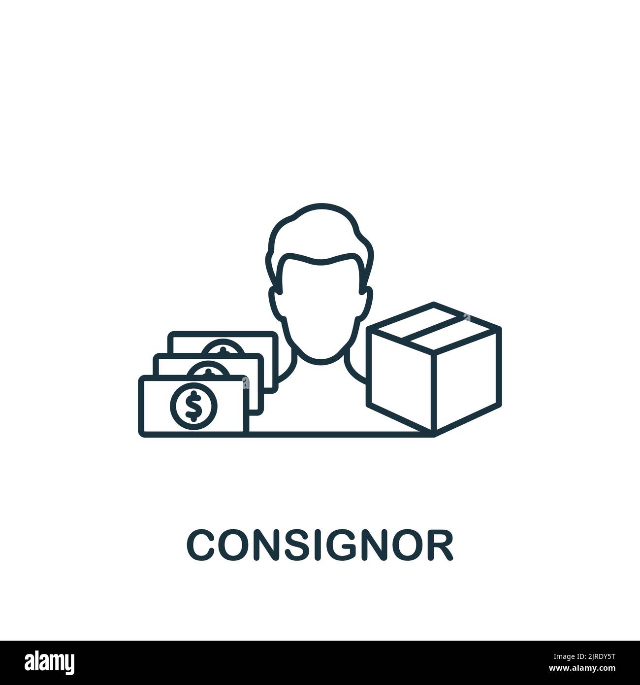 Consignor icon. Line simple line Shipping icon for templates, web design and infographics Stock Vector