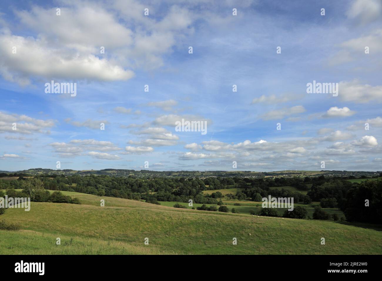 A view of the Ribble Valley on a summer evening  Hurst Green near Ribchester Lancashire England Stock Photo