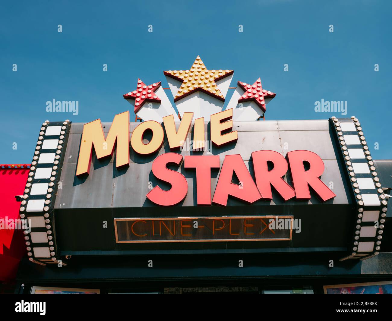 Movie Starr cinema facade sign logo seaside architecture of Canvey