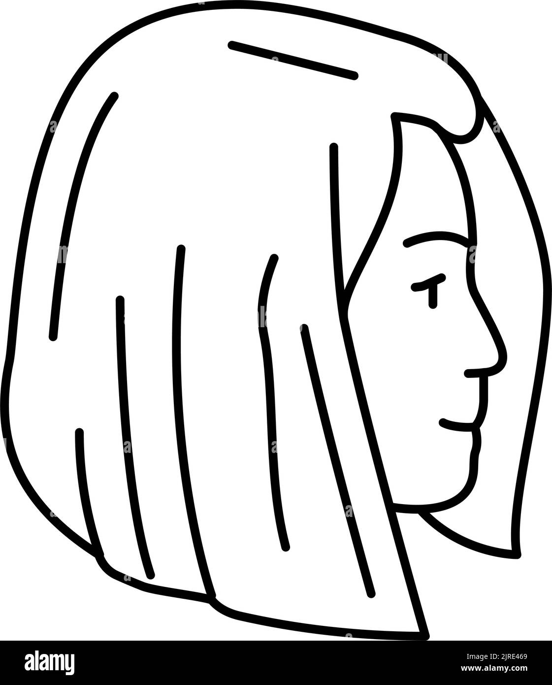 blunt bob hairstyle line icon vector illustration Stock Vector Image