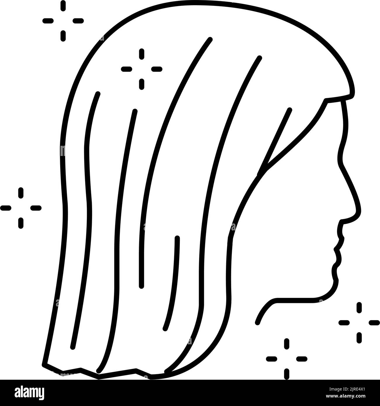 long hair line icon vector illustration Stock Vector