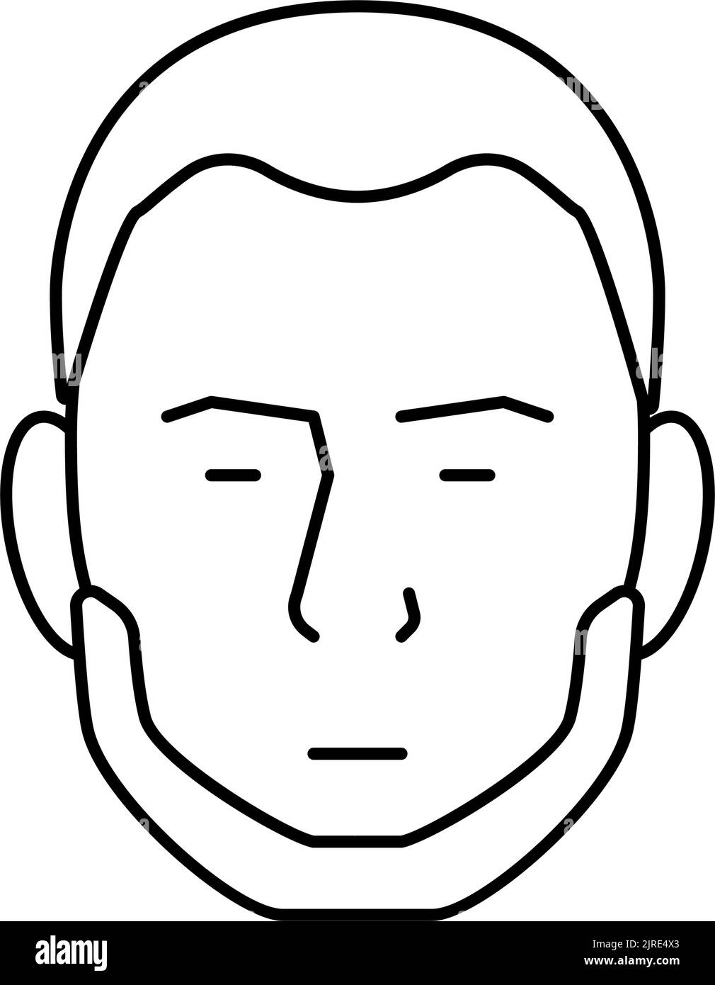 beard without mustache beard line icon vector illustration Stock Vector