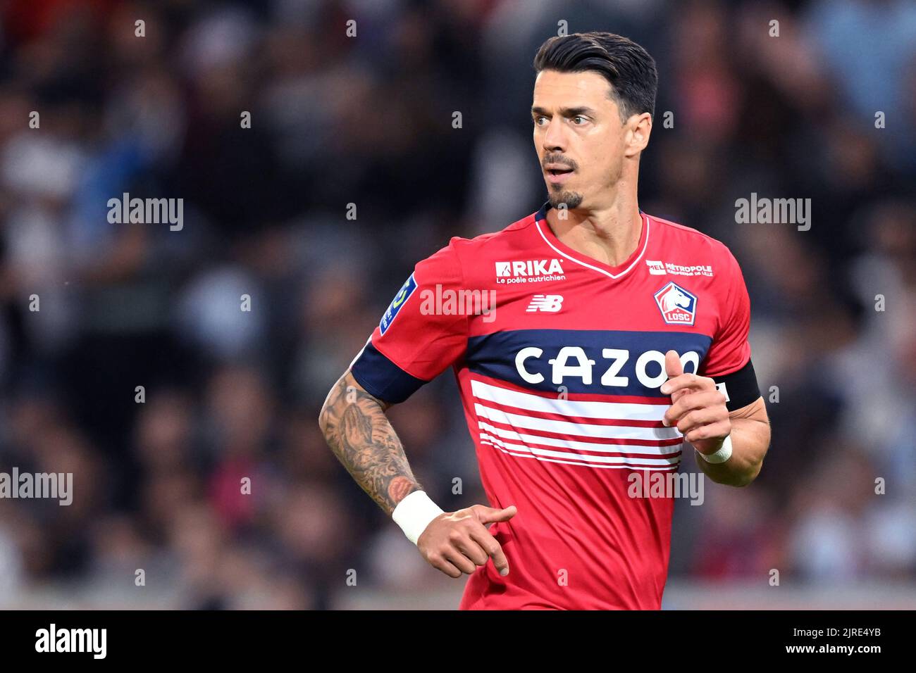 LILLE - Jose Miguel da Rocha Fonte of LOSC Lille during the French Ligue 1 match between Lille OSC and Paris Saint Germain at Pierre-Mauroy Stadium on August 21, 2022 in Lille, France. ANP | Dutch Height | Gerrit van Keulen Stock Photo