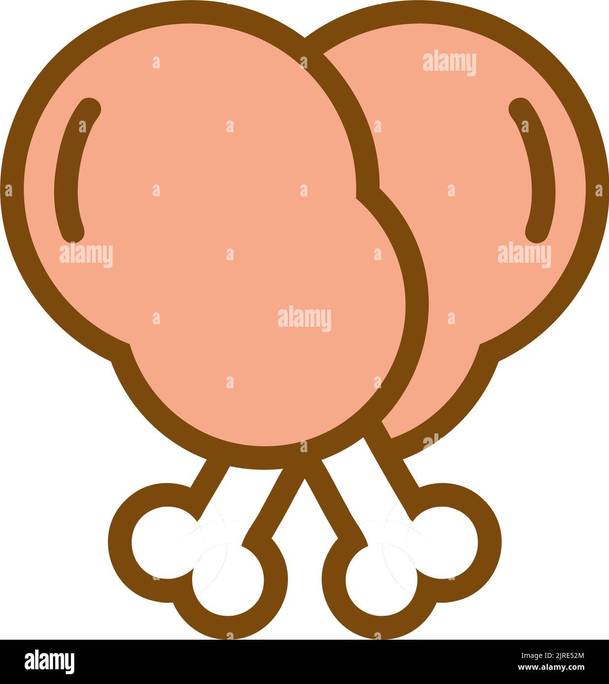 A digital illustration of cute cartoon chicken drumsticks for