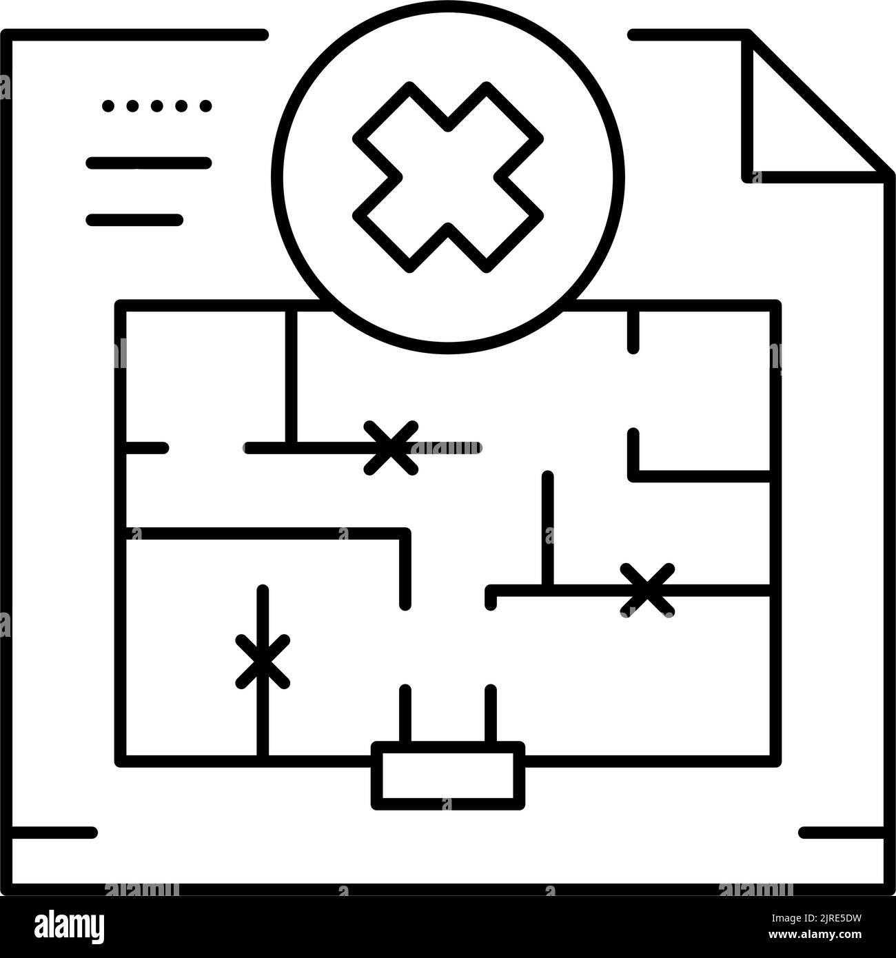 wall dismantling plan interior design line icon vector illustration