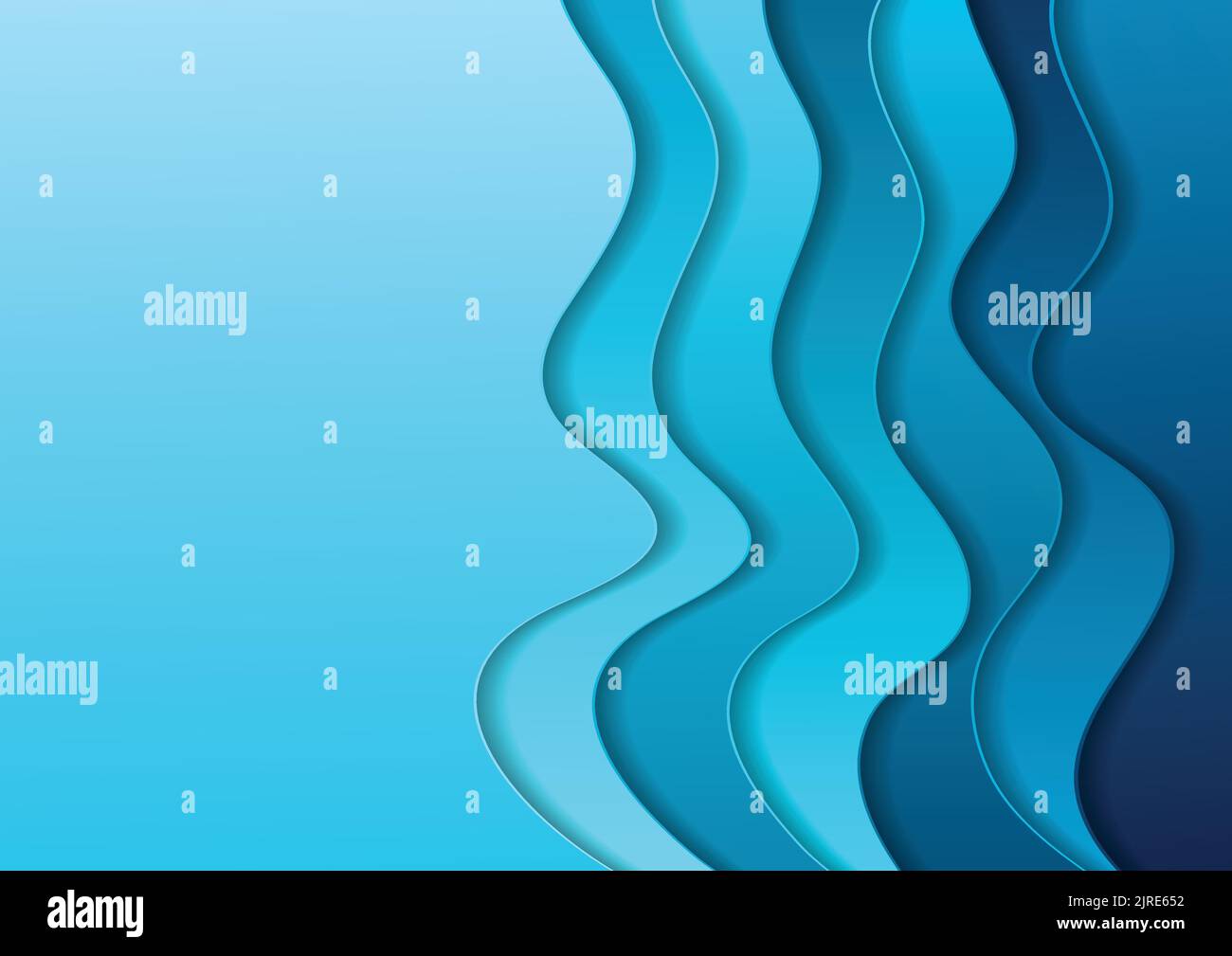 Bright blue material elegant waves abstract background. Vector corporate design Stock Vector