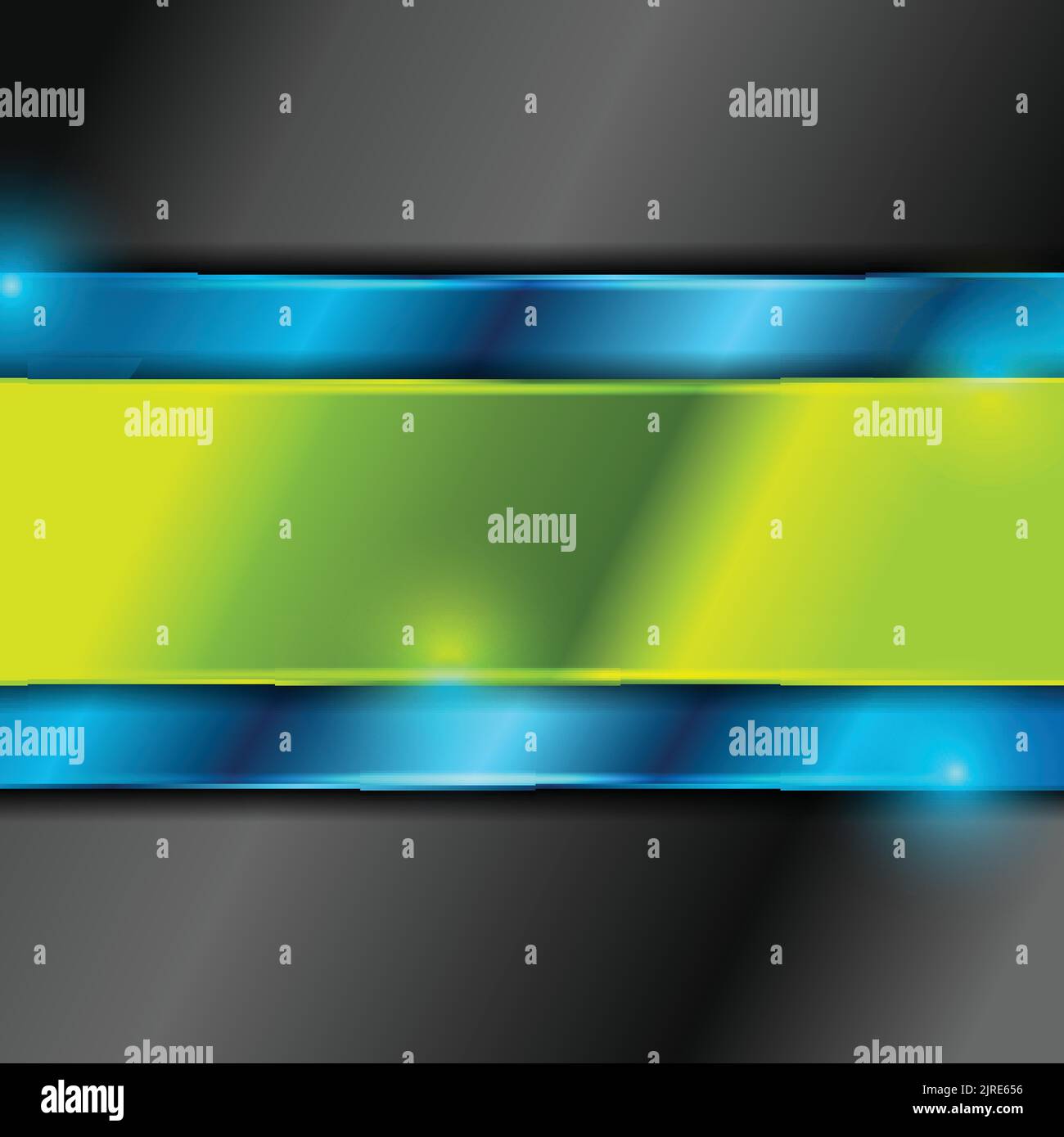 Bright blue and green metallic glossy plates vector background Stock Vector