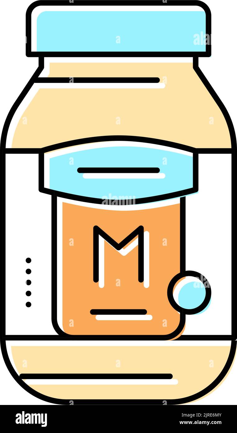 mayonnaise bottle sauce food color icon vector illustration Stock
