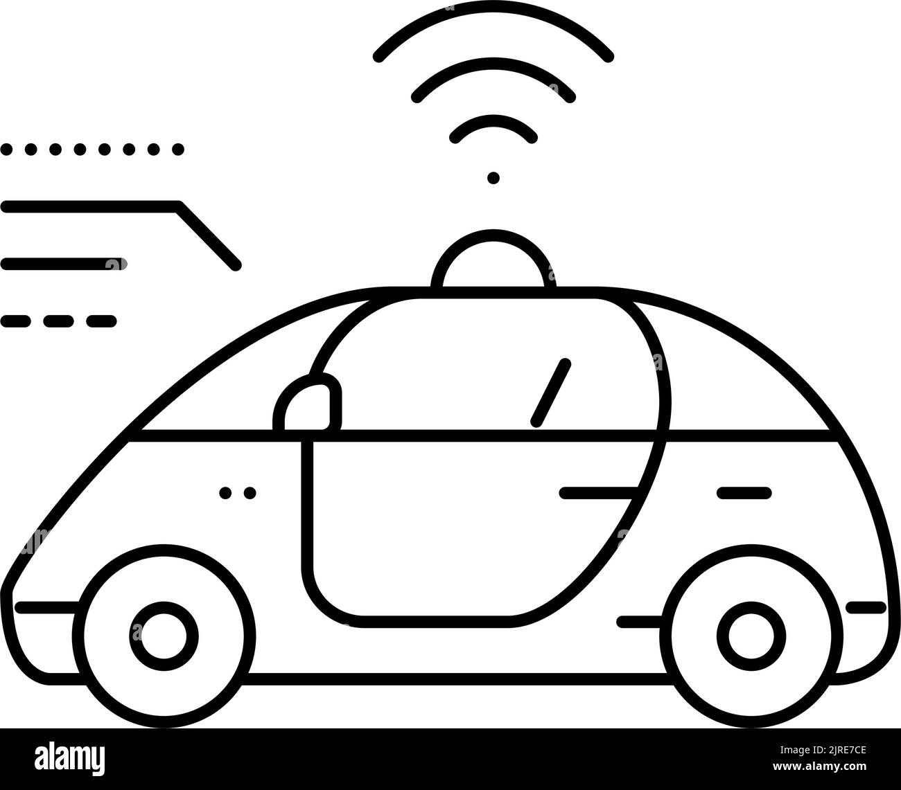 smart auto self vehicle line icon vector illustration Stock Vector ...