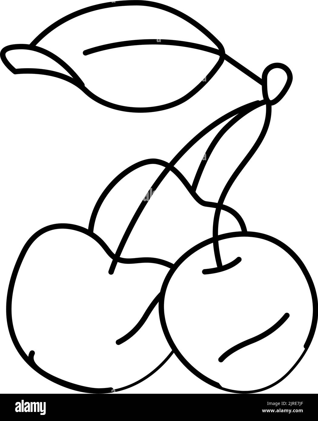 three cherries line icon vector illustration Stock Vector Image & Art ...