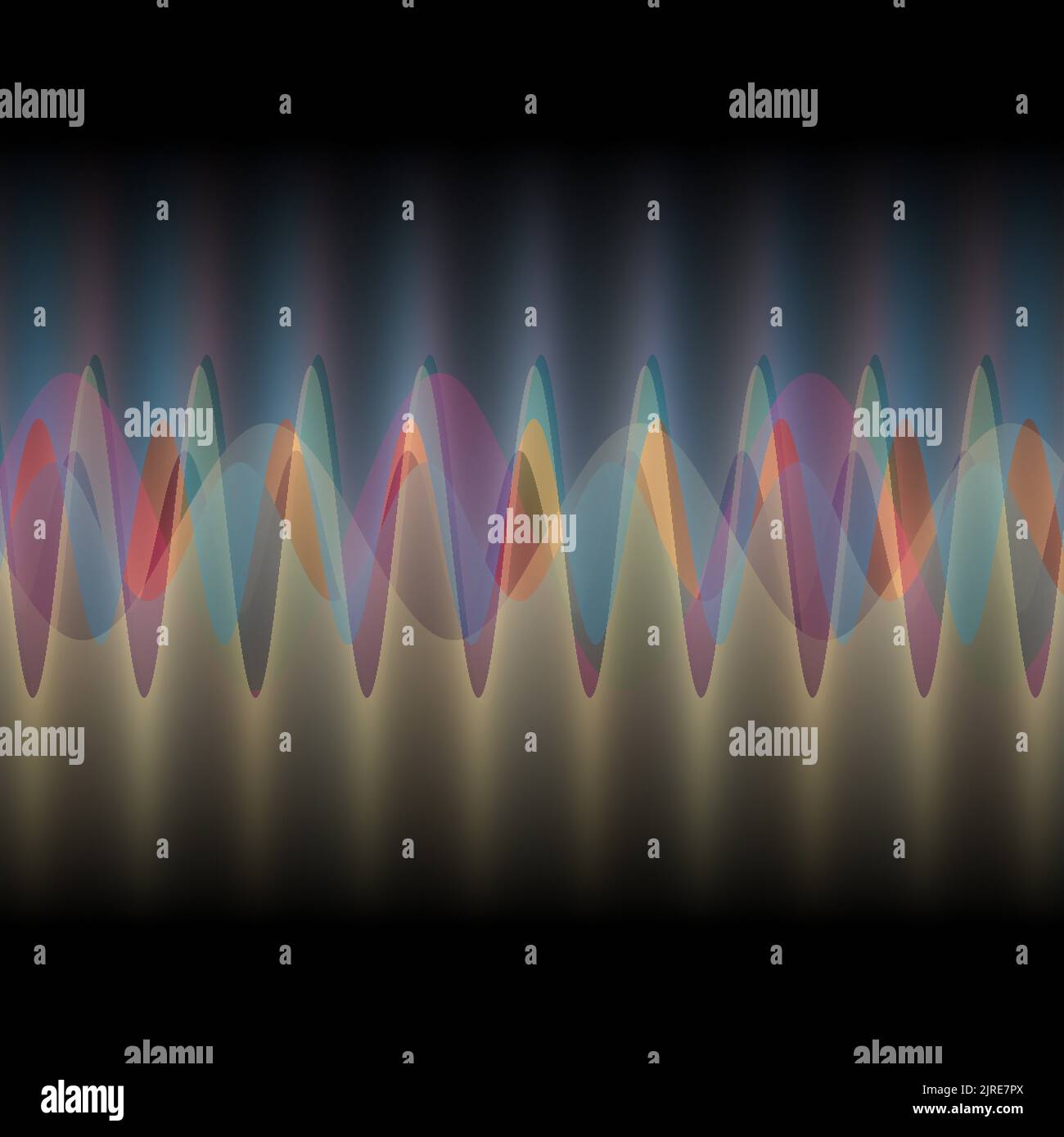 Illustration of multiple waves oscillating or overlapping by many small ...