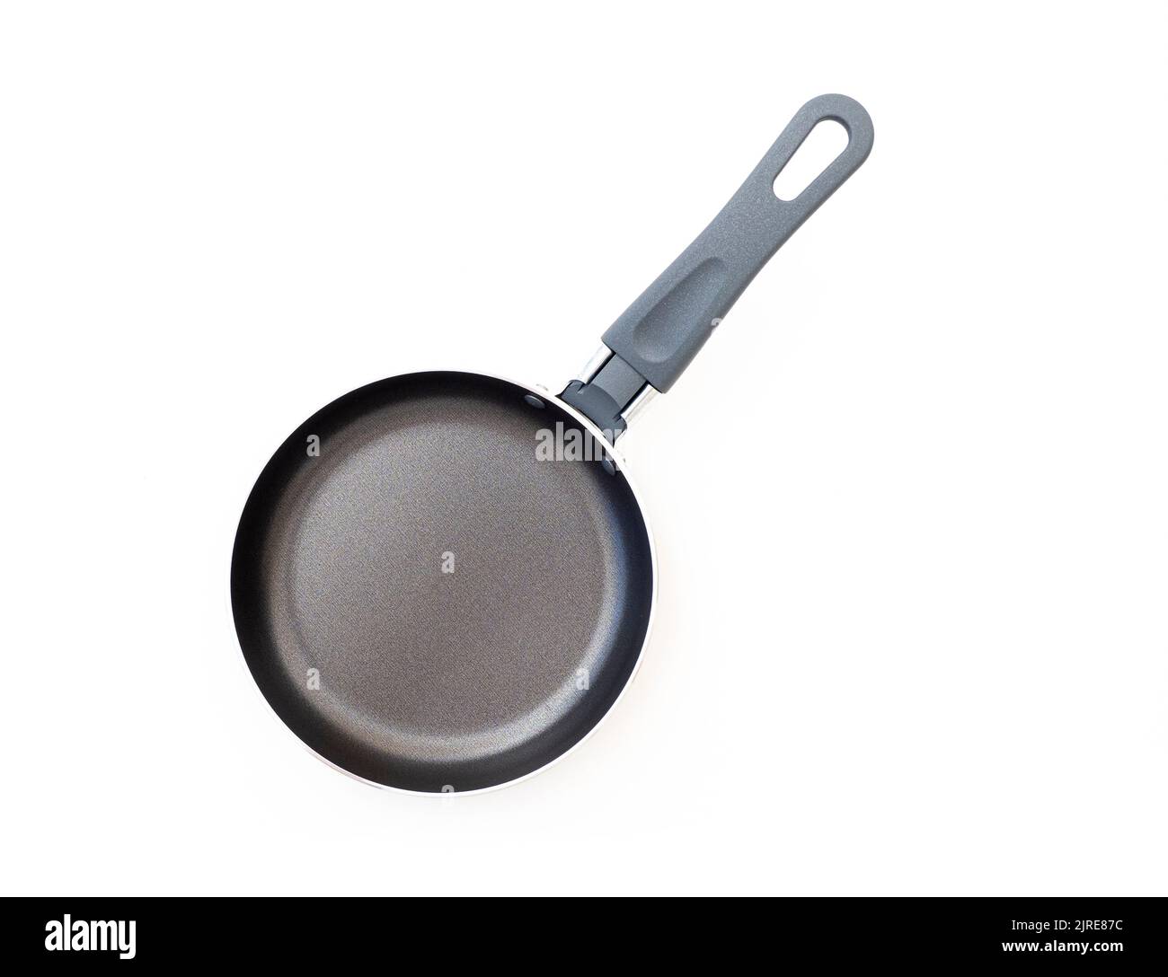 Iron blank pan or frying pan isolated on white, top view Stock Photo