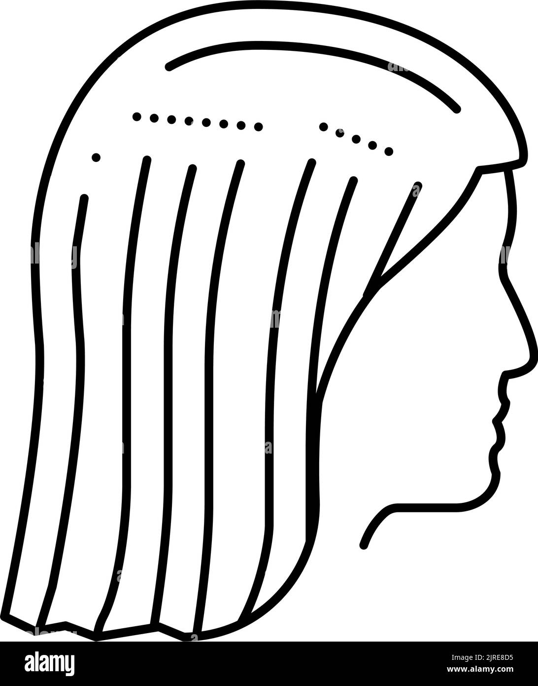 head with added buns line icon vector illustration Stock Vector