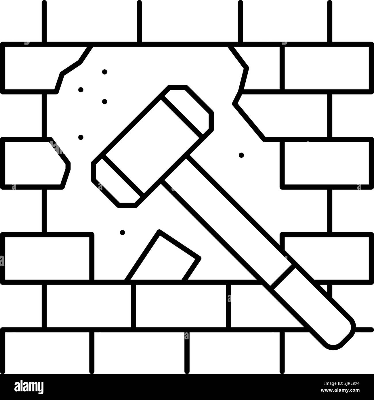 dismantling wall line icon vector illustration Stock Vector Image & Art ...