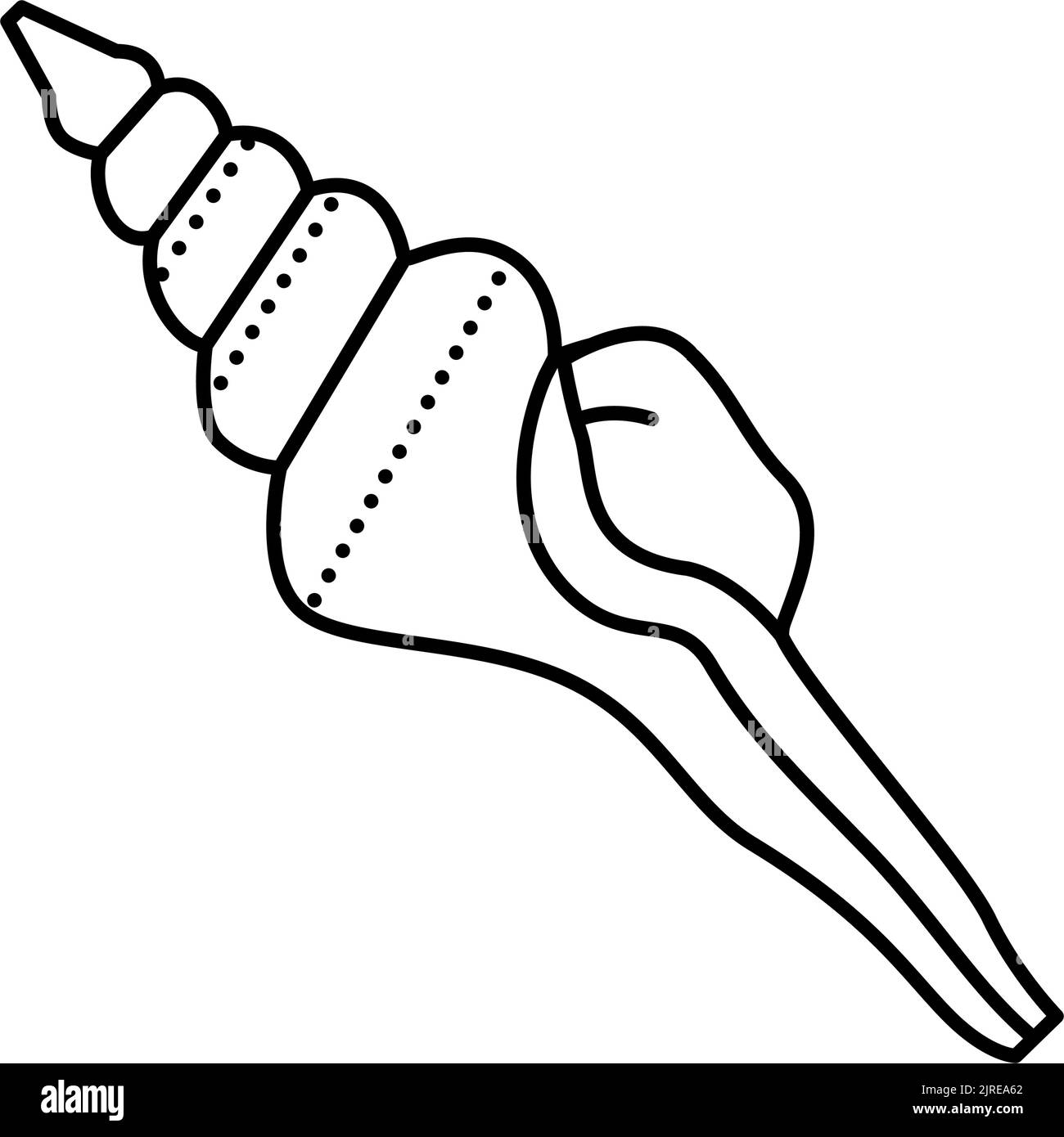 spindle sea shell beach line icon vector illustration Stock Vector ...