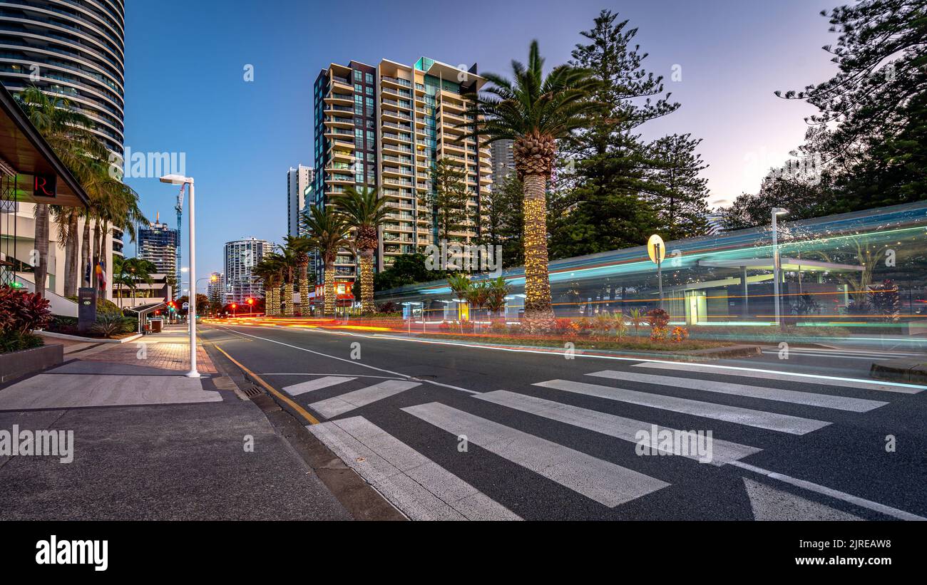 Gold Coast, Queensland, Australia Broadbeach central area Stock Photo