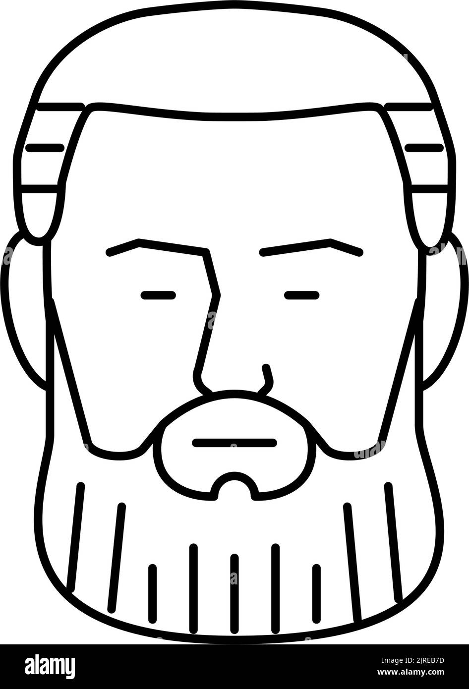 garibaldi beard hair style line icon vector illustration Stock Vector