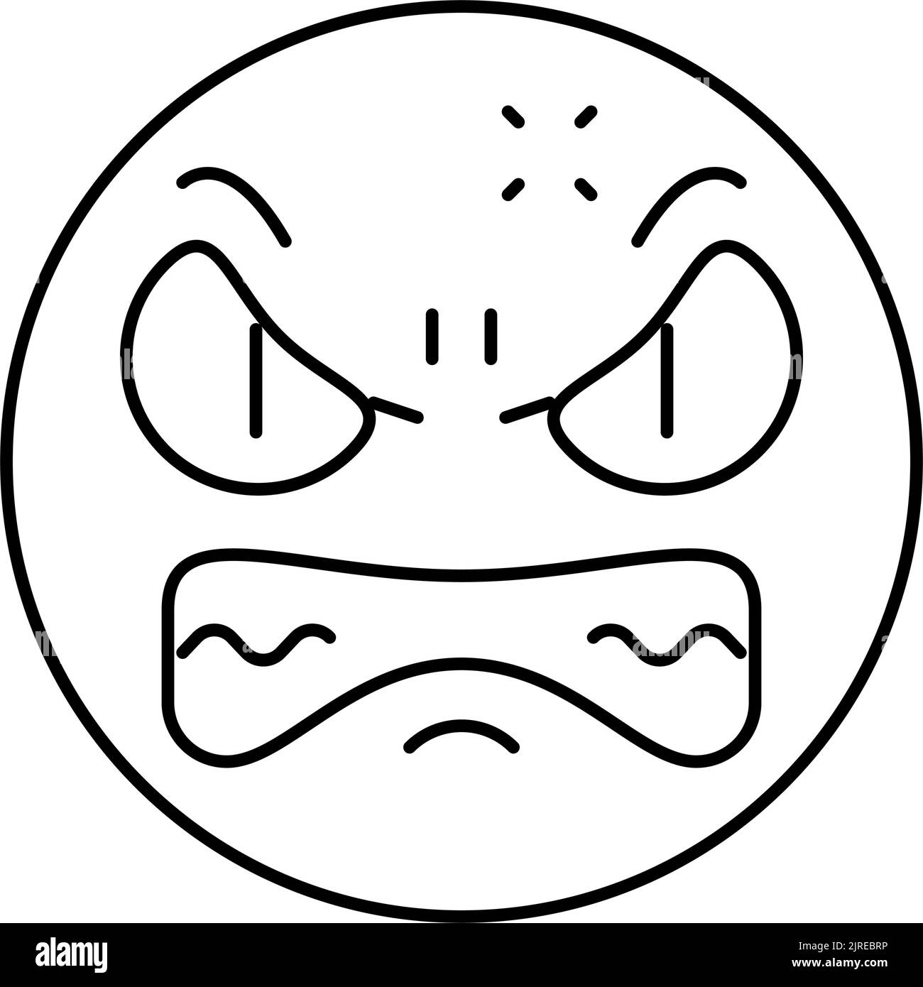 angry emoji line icon vector illustration Stock Vector Image & Art - Alamy