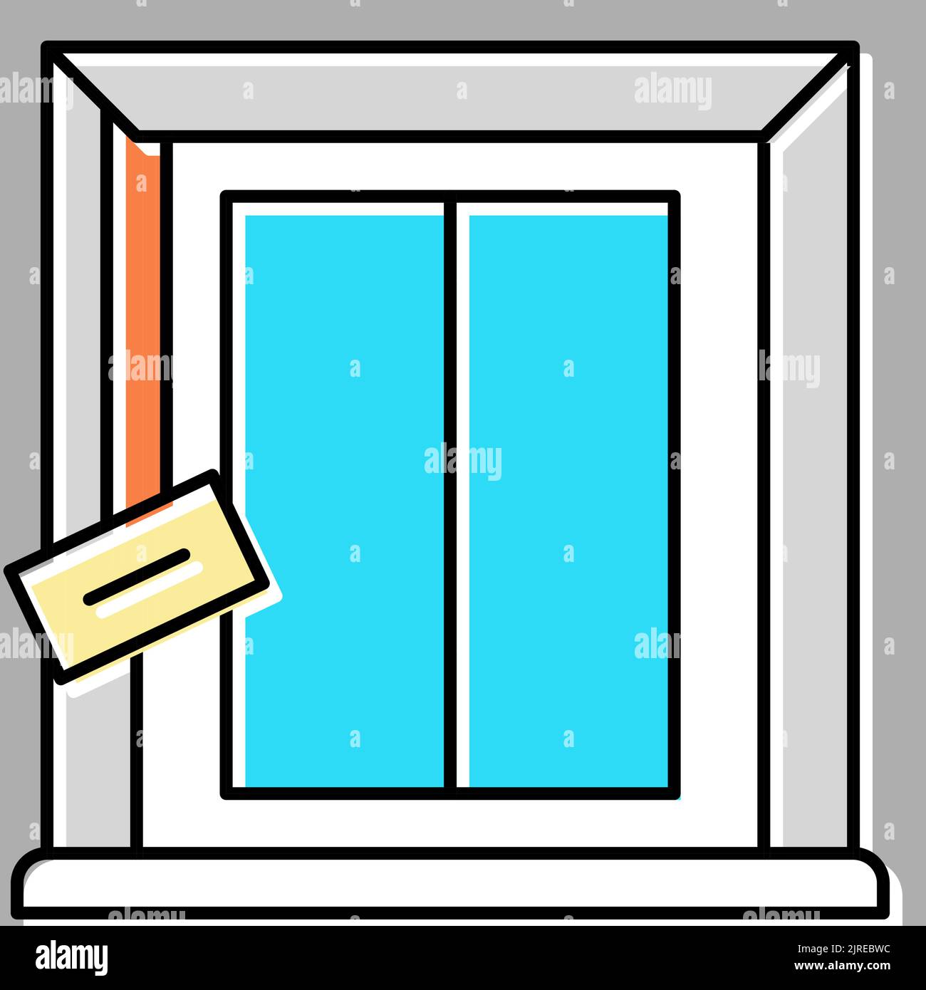 slope window putty color icon vector illustration Stock Vector Image ...