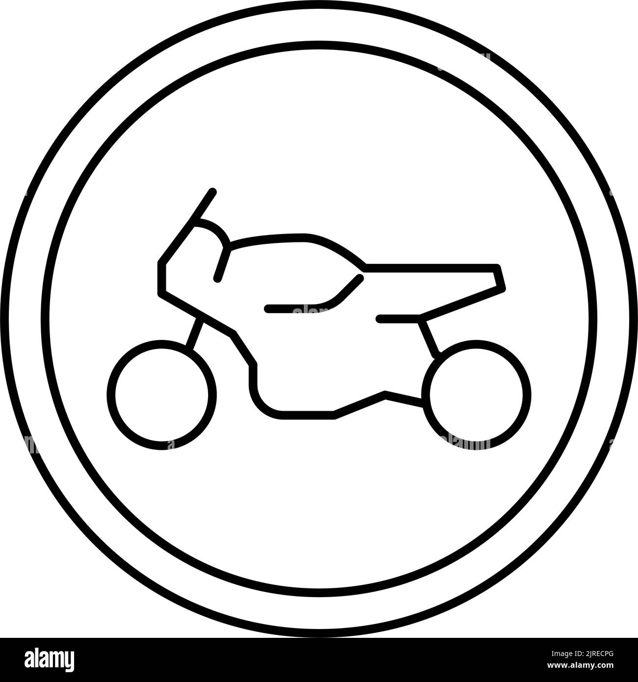 motorcycle road sign line icon vector illustration Stock Vector