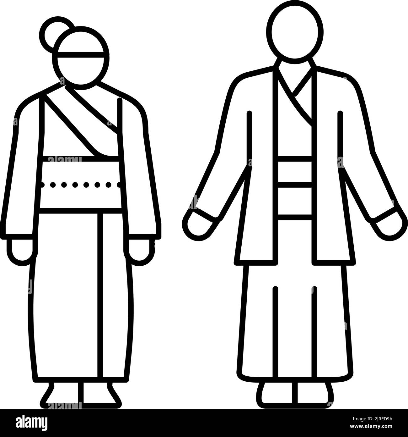 japanese national clothes line icon vector illustration Stock Vector ...