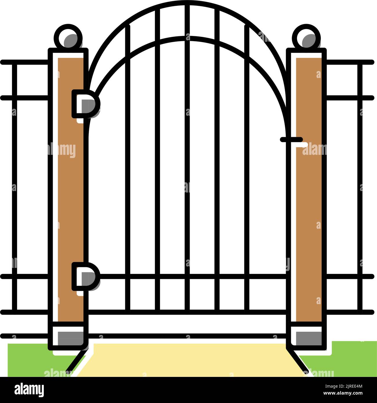 gate fence color icon vector illustration Stock Vector Image &amp; Art - Alamy