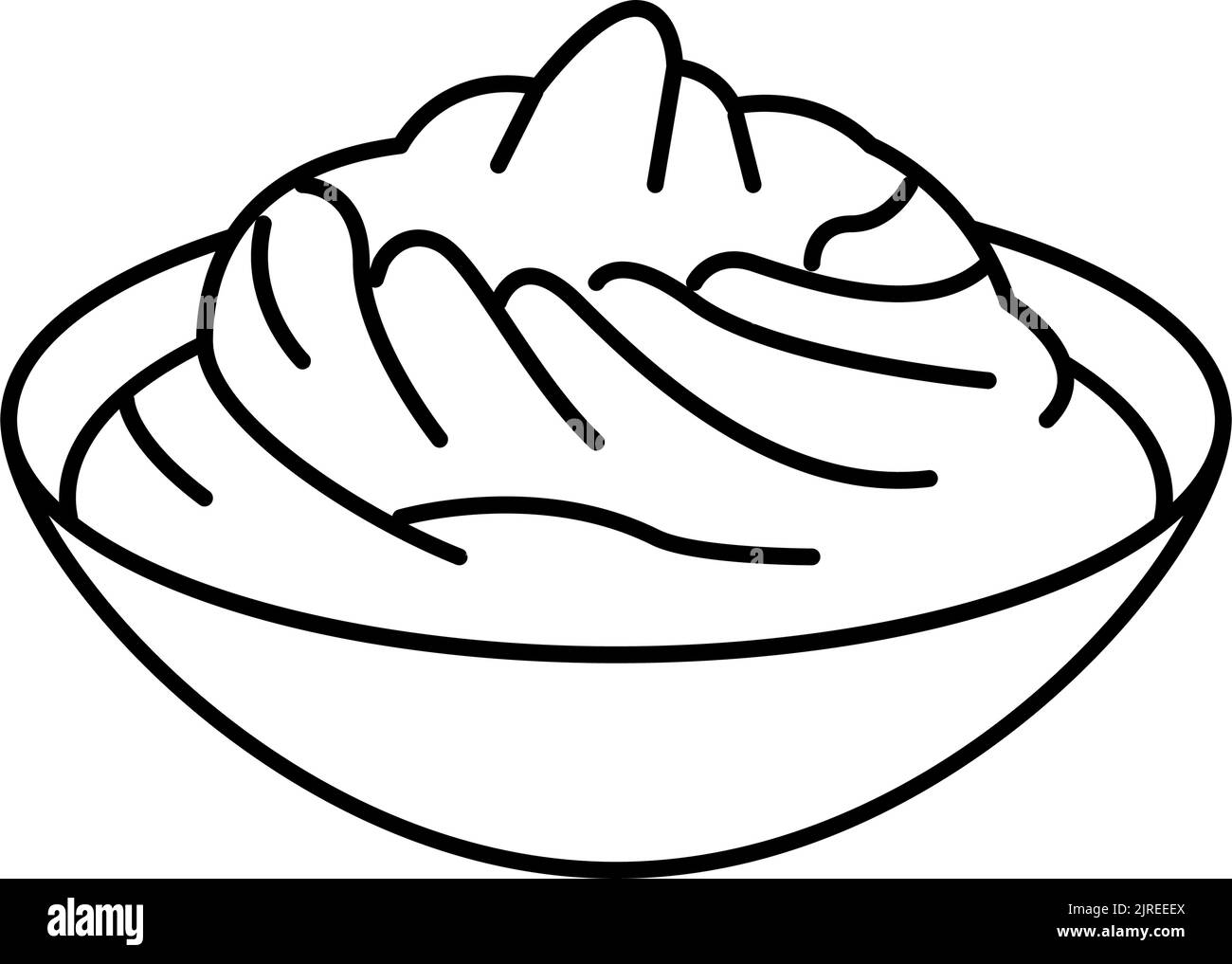 bowl wasabi sauce food line icon vector illustration Stock Vector Image