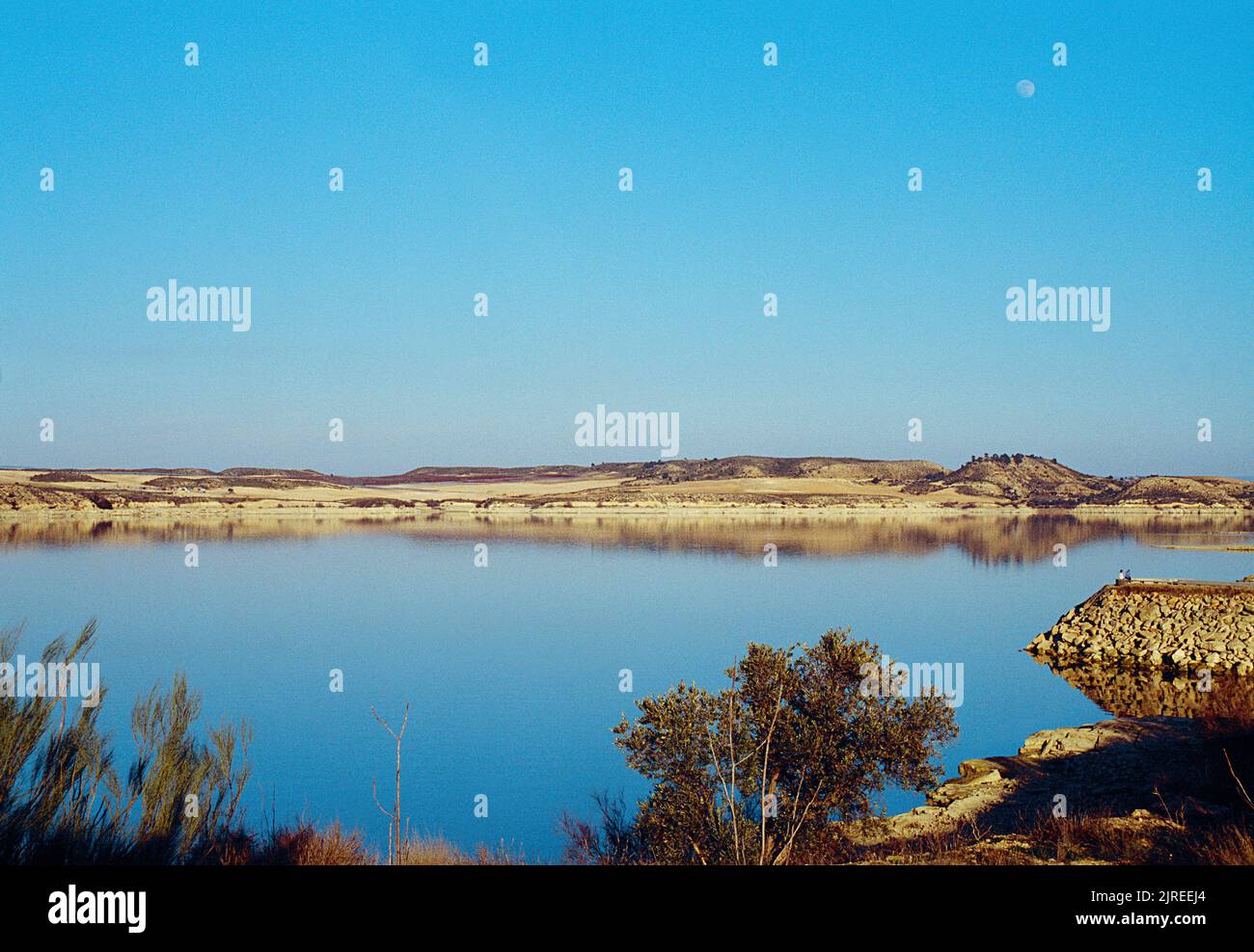 Mequinenza reservoir. Caspe, Zaragoza province, Aragon, Spain. Stock Photo
