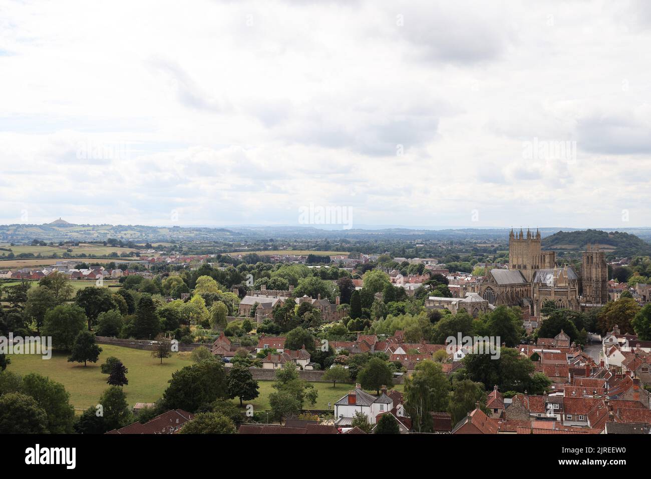 Wells Cathedral and the City of Wells, Somerset, England UK  Picture by Antony Thompson - Thousand Word Media, NO SALES, NO SYNDICATION. Contact for m Stock Photo