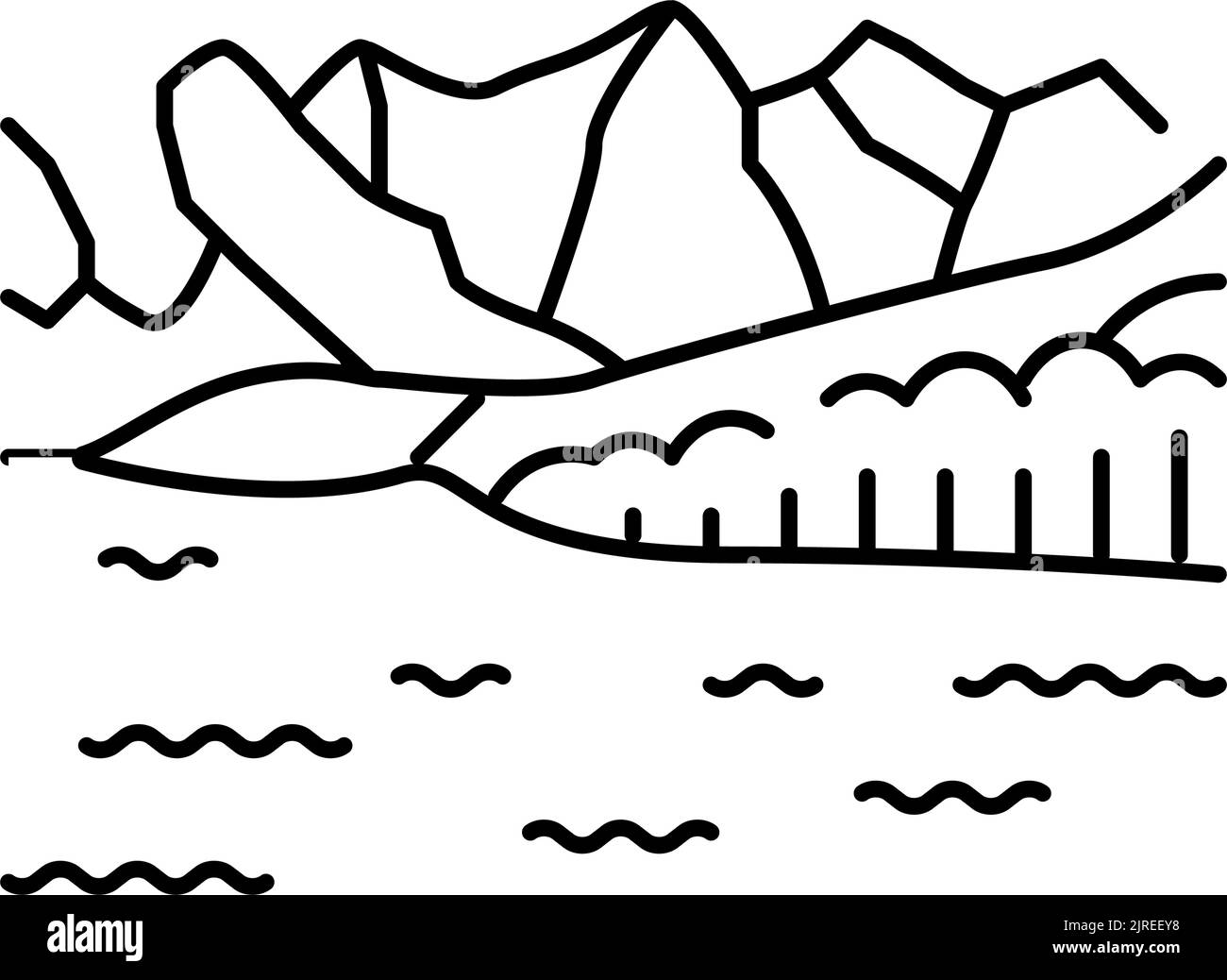 banff national park line icon vector illustration Stock Vector Image