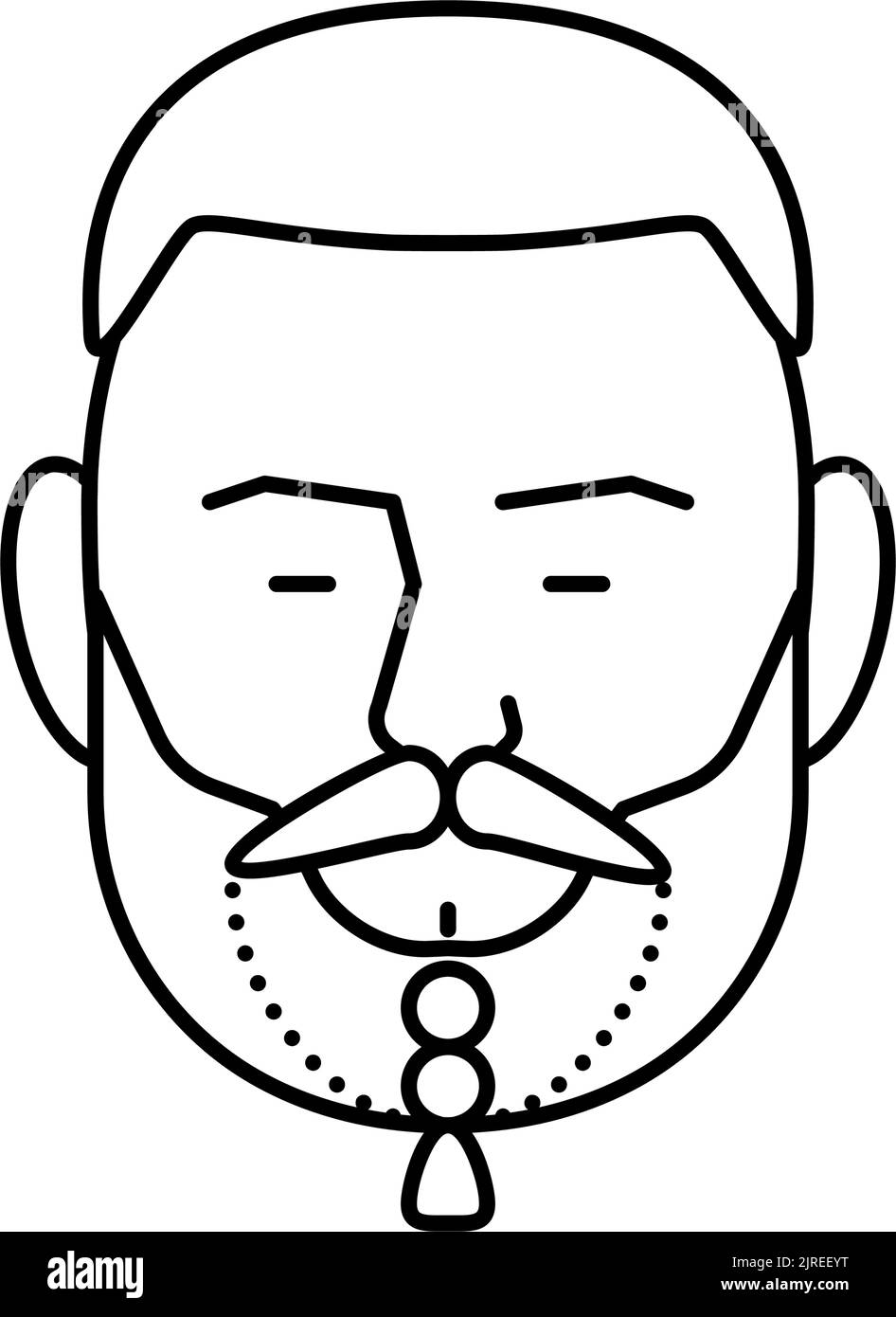 braided beard hair style line icon vector illustration Stock Vector ...