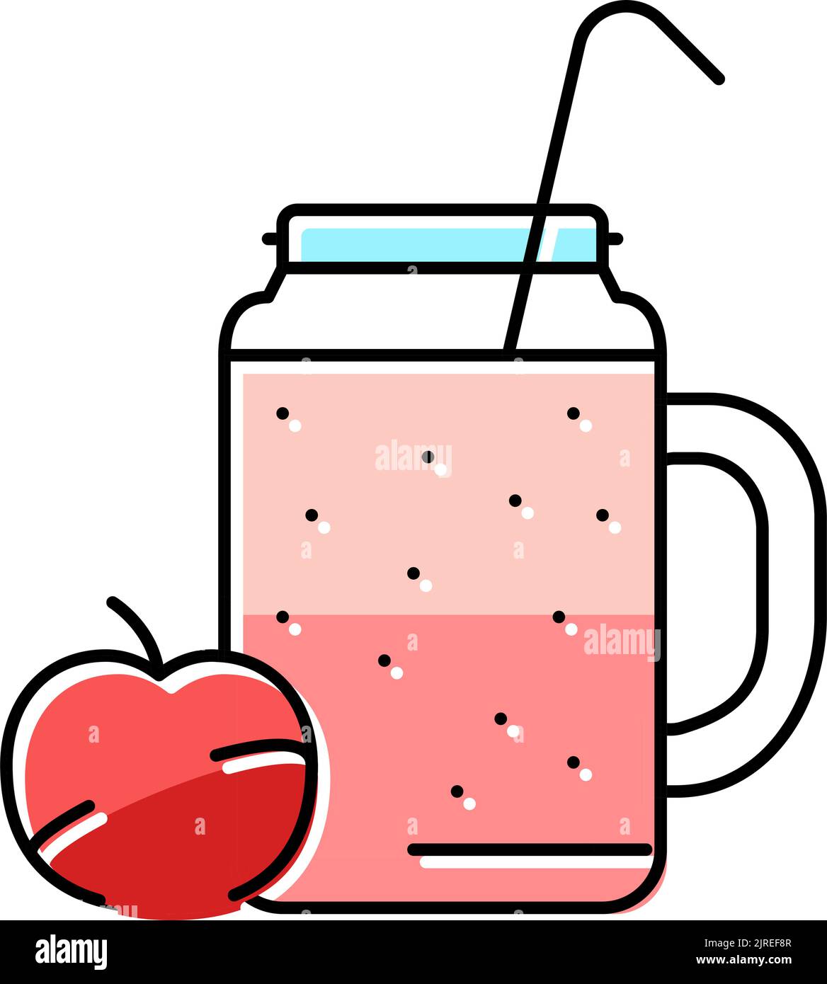 apple juice smoothie fruit juice food color icon vector illustration ...