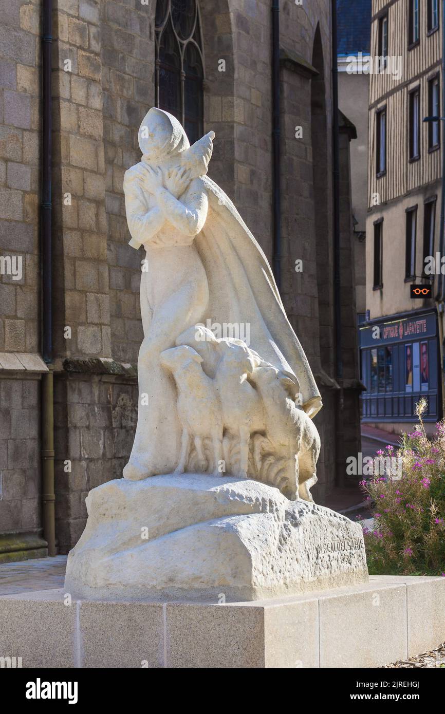 1949 stone statue by French sculptor Maxime Real del Sarte (1888 - 1954) - Limoges, Haute-Vienne (87), France. Stock Photo