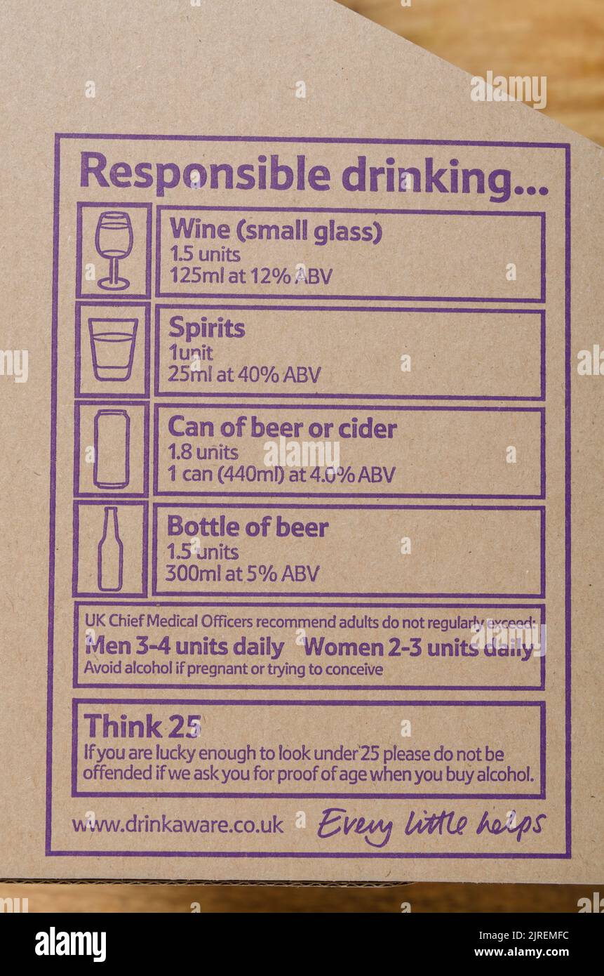 Close up of side of Tesco cardboard wine bottle carrier with guidelines