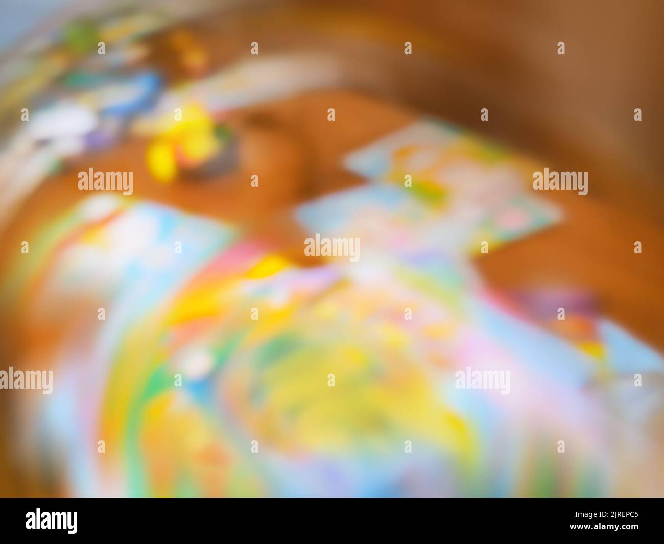 Childrens drawing class in art academy motion blur. Master class lesson