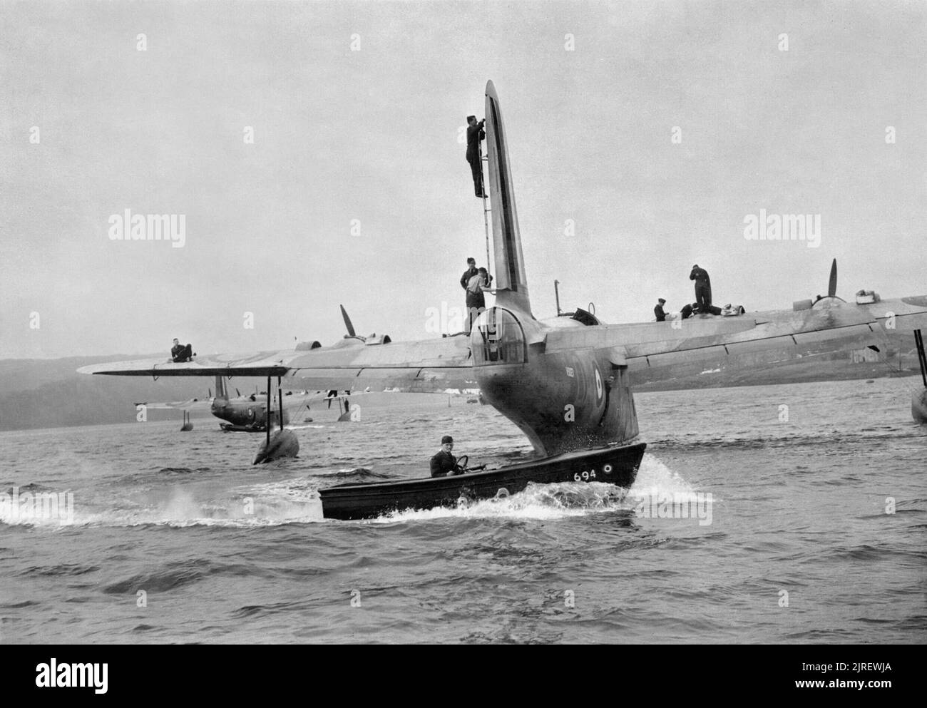 Royal Air Force Coastal Command, 1939-1945. An airman steers an 18-foot ...