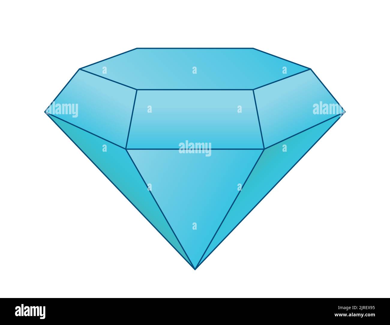 Blue diamond and brilliant gemstone vector illustration icon Stock Vector