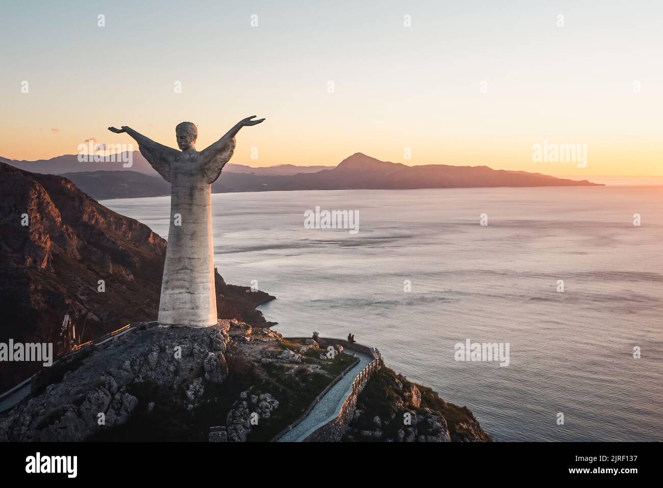 The statue of Christ the Redeemer is located in Maratea, Italy. Created
