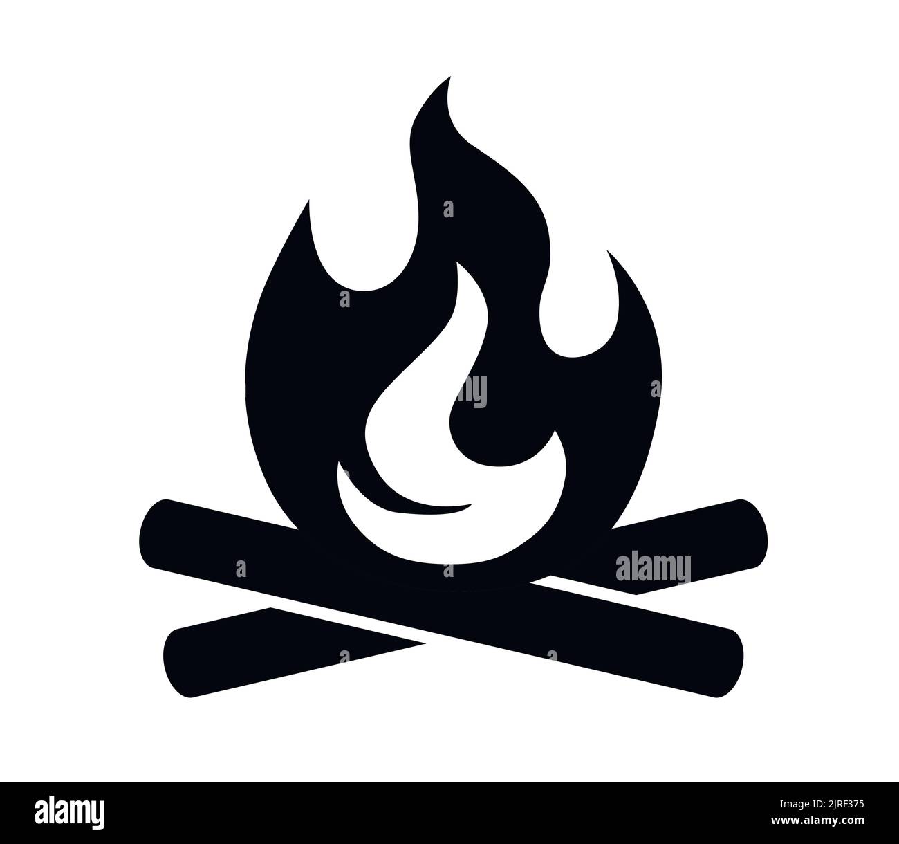 Bonfire symbol and campfire fire place vector illustration icon Stock Vector