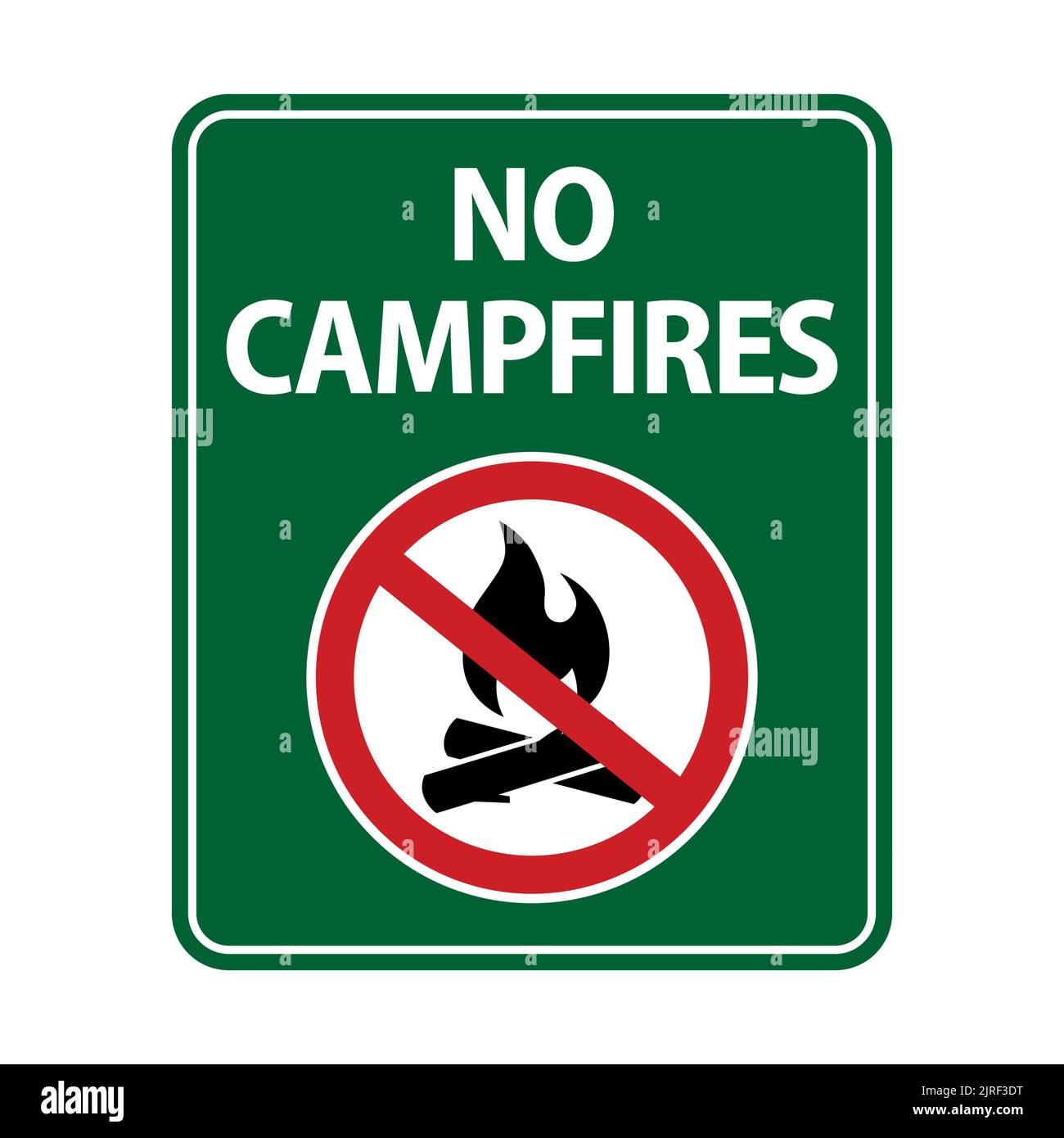Campfire and bonfire not permitted sign forbidden sign vector illustration Stock Vector