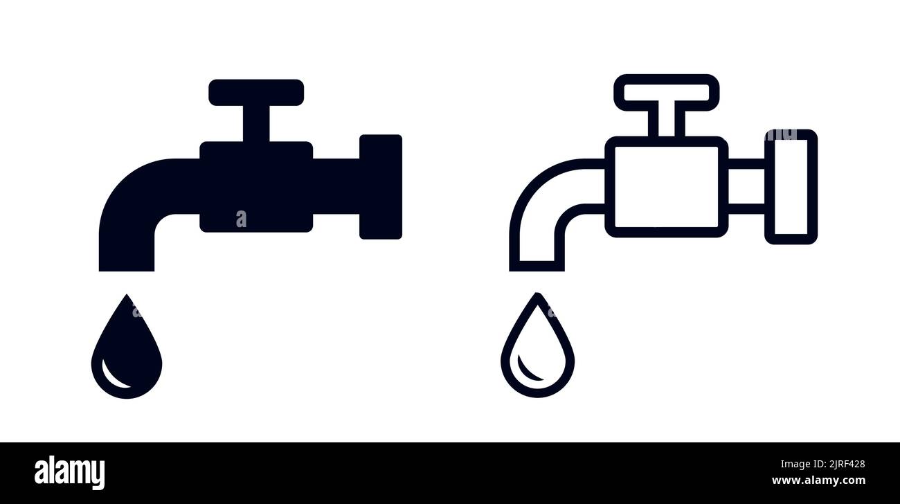 Water tap and faucet symbol vector illustration icons Stock Vector