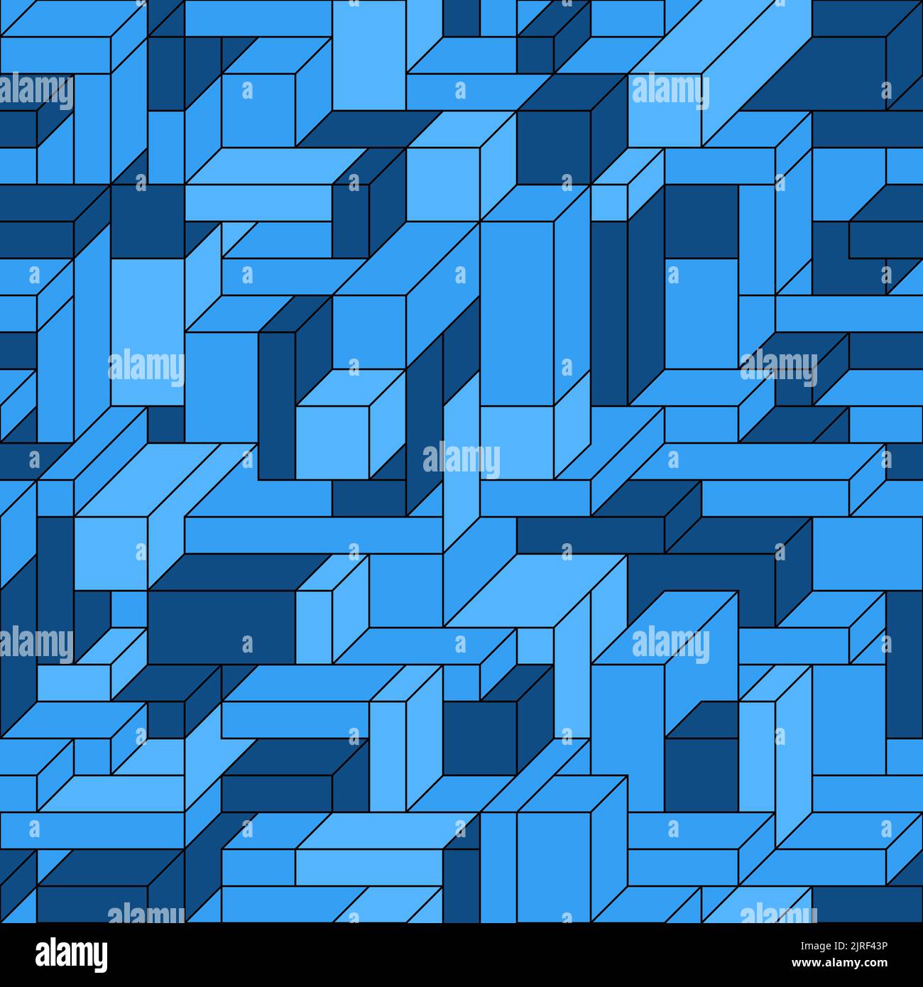 Stock seamless vector volumetric geometric pattern in blue tones ...